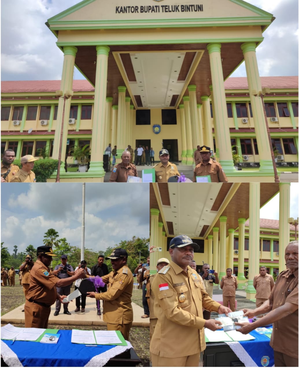 Usai Upacara Gabungan Bupati Kasihiw Menyerahkan Secara Simbolis Dua Unit Mobil Operasional