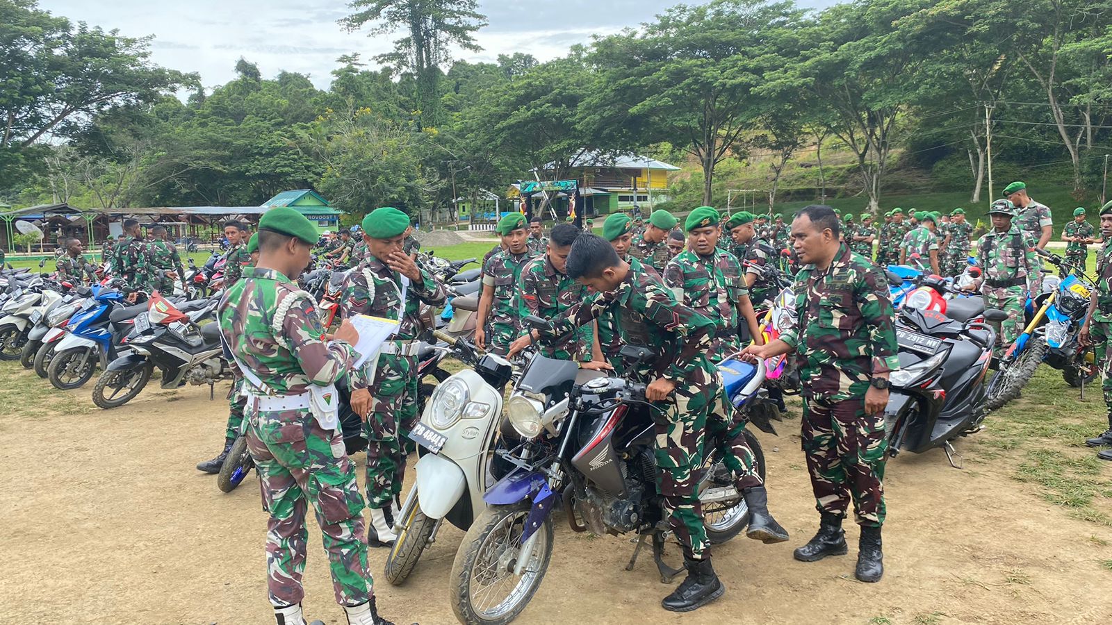Batalyon Infanteri 763/SBA Menggelar Apel Pengecekan dan Pemeriksaan Kendaraan Knalpot Brong