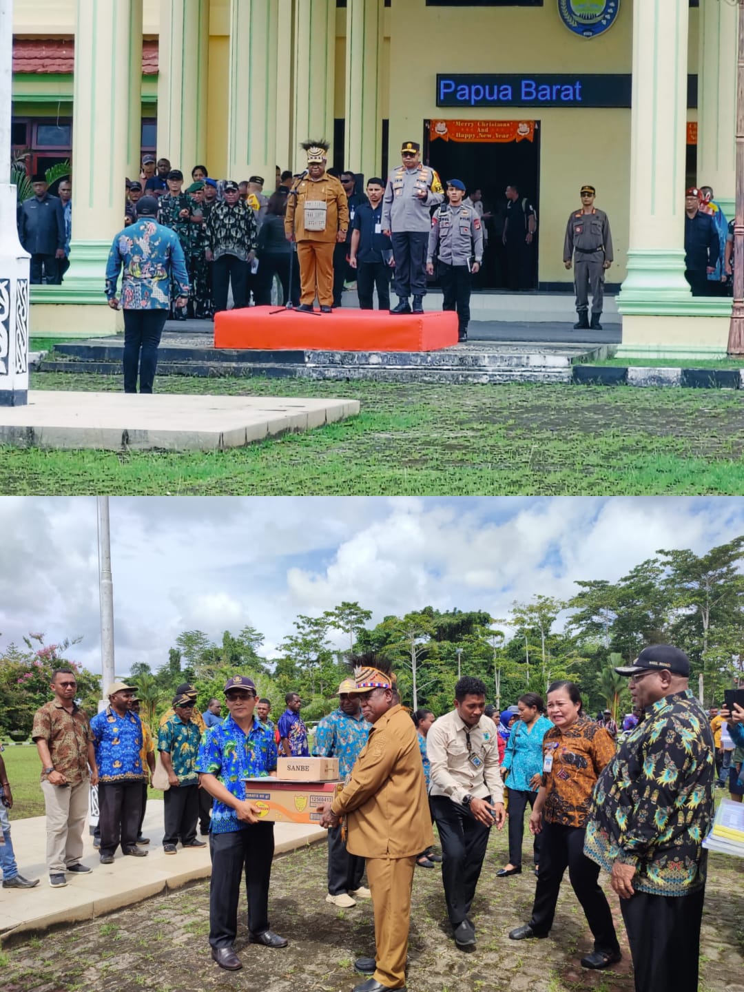 Kodim 1806/Teluk Bintuni Menghadiri Kunjuang kerja Pj. Gubernur Papua Barat Di kabupaten teluk Bintuni