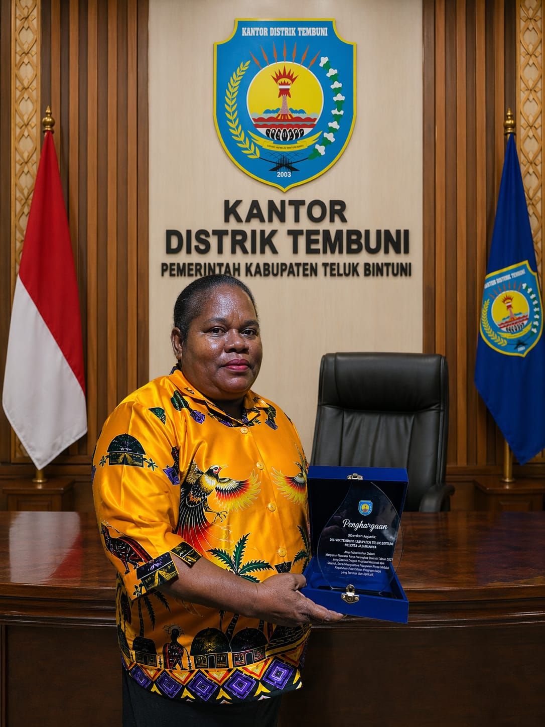 Penyusunan RKPD Selaras Dengan Prioritas Pembangunan, Distrik Tembuni Terima Penghargaan Dari Bupati Teluk Bintuni